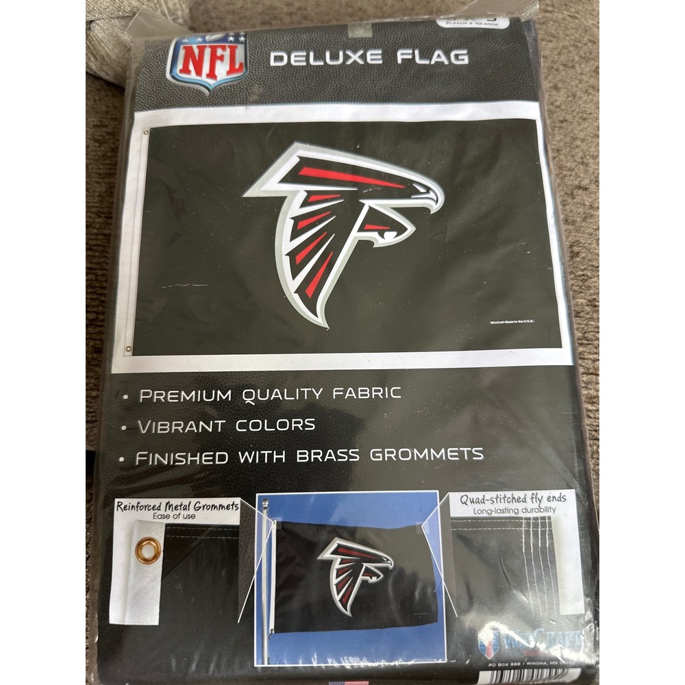 Atlanta Falcons NFL Deluxe Flag 3x5 WinCraft Black Banner Brass Grommets NEW
